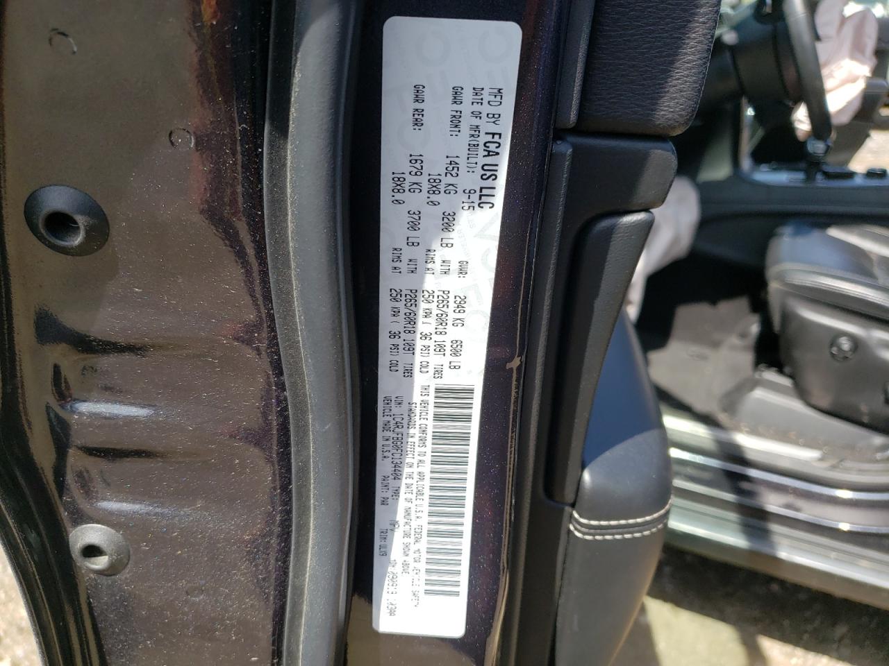 Photo 10 from auction – 2015 JEEP GRAND CHER with VIN 1C4RJFBG0FC134404