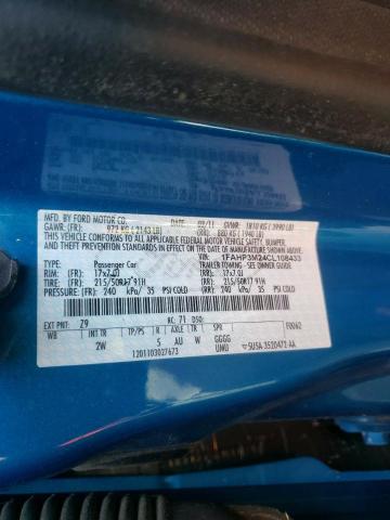 Photo 10 from auction – 2012 FORD FOCUS SEL with VIN 1FAHP3M24CL108433