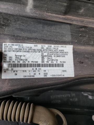 Photo 10 from auction – 2012 FORD FOCUS SE with VIN 1FAHP3F2XCL279183