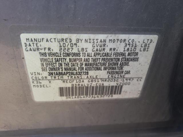 NISSAN SENTRA 2.0 2010 with VIN 3N1AB6AP2AL632728 - Photo from auction