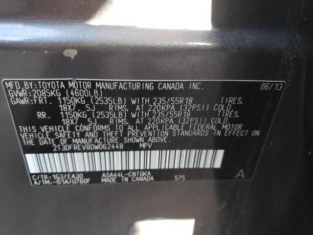 Photo 10 from auction – 2013 TOYOTA RAV4 LIMIT with VIN 2T3DFREV8DW062448