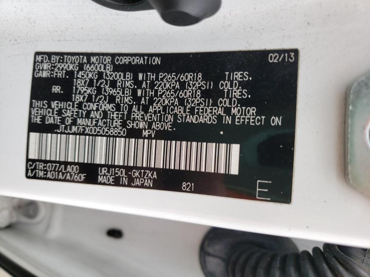 Photo 10 from auction – 2013 LEXUS GX 460 PRE with VIN JTJJM7FX0D5058850