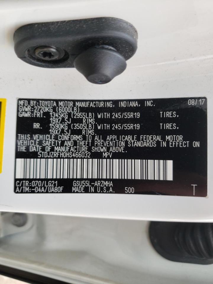 Photo 10 from auction – 2017 TOYOTA HIGHLANDER with VIN 5TDJZRFH0HS466032