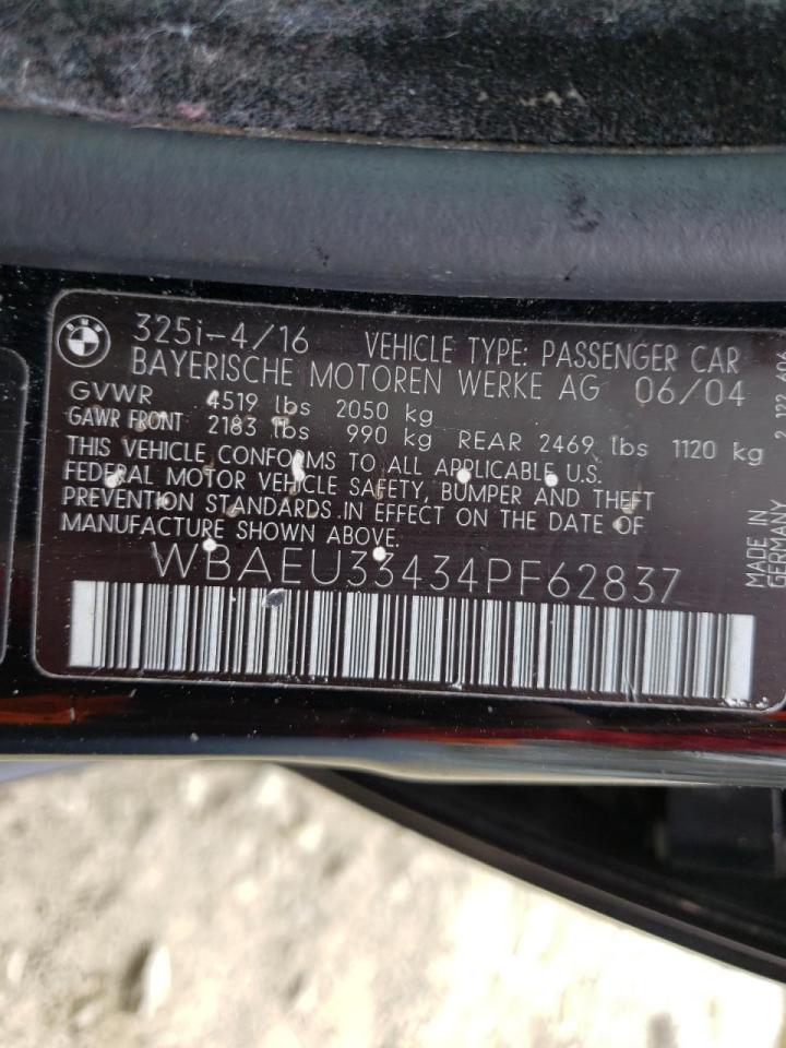 Photo 10 from auction – 2004 BMW 325 XI with VIN WBAEU33434PF62837