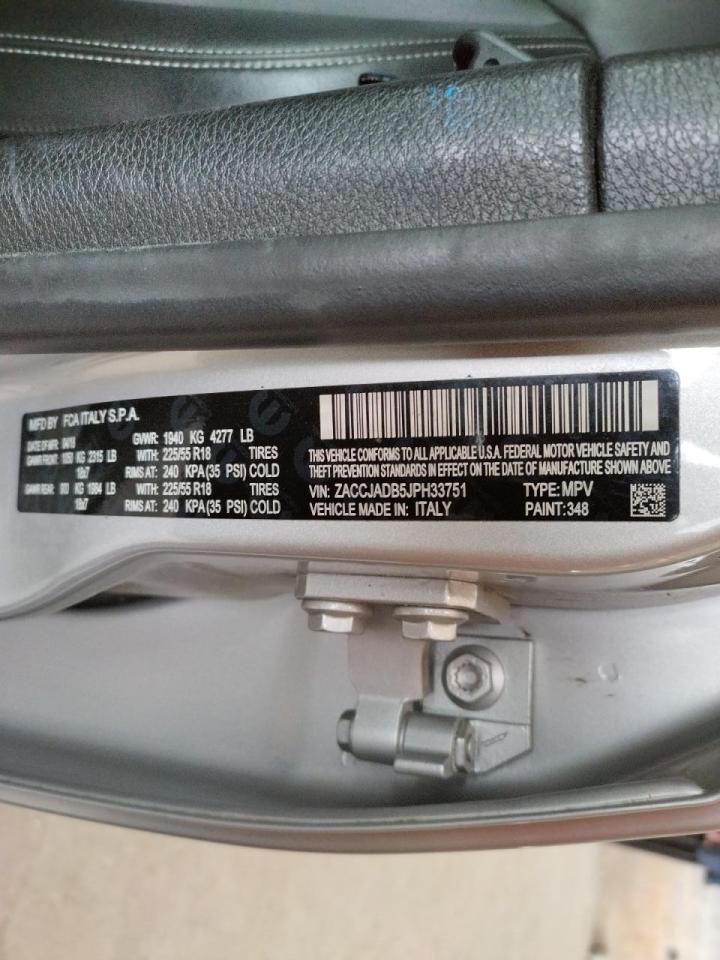Photo 10 from auction – 2018 JEEP RENEGADE L with VIN ZACCJADB5JPH33751
