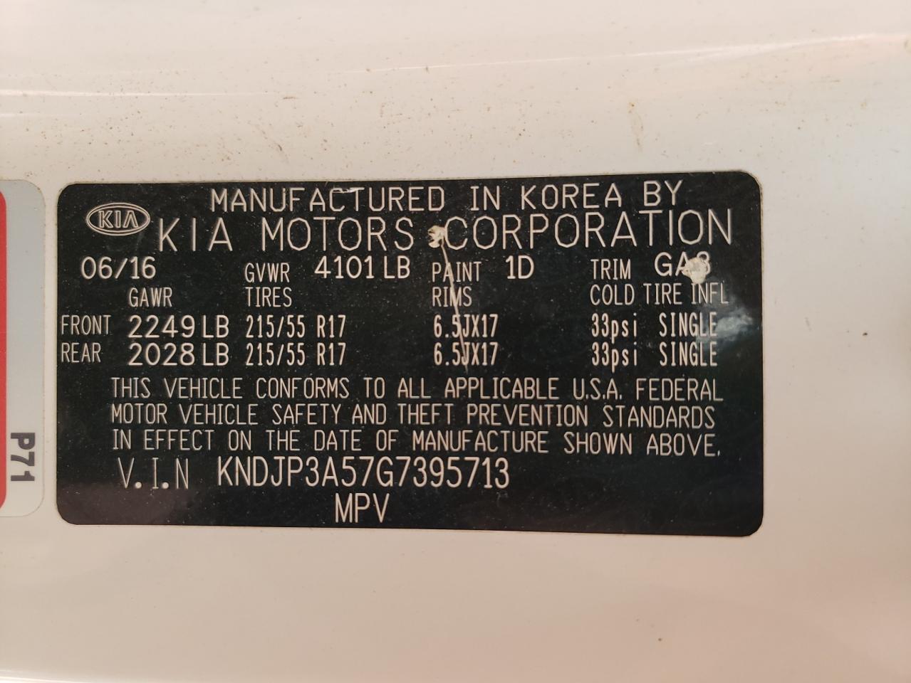 Photo 10 from auction – 2016 KIA SOUL + with VIN KNDJP3A57G7395713