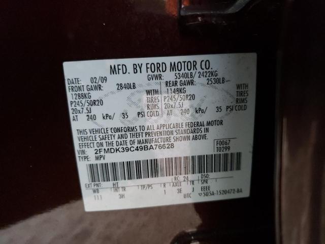 Photo 10 from auction – 2009 FORD EDGE LIMIT with VIN 2FMDK39C49BA76628