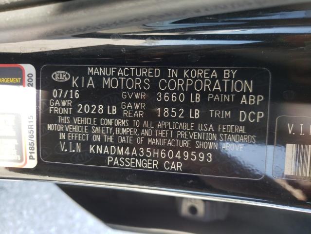 Photo 10 from auction – 2017 KIA RIO LX with VIN KNADM4A35H6049593
