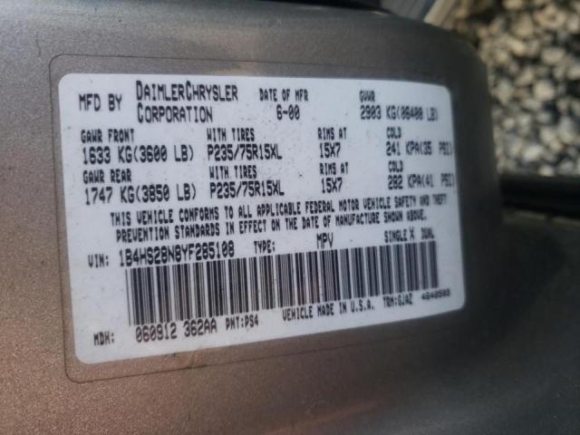 Photo 10 from auction – 2000 DODGE DURANGO with VIN 1B4HS28N8YF285108