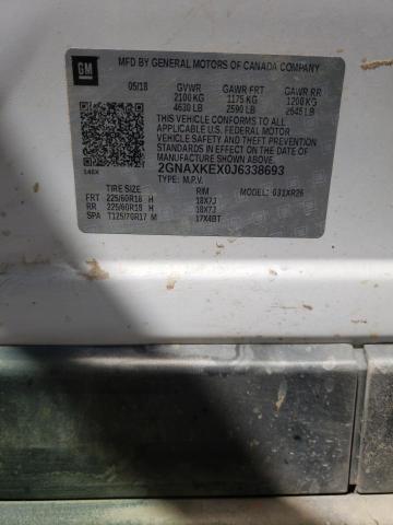 Photo 10 from auction – 2018 CHEVROLET EQUINOX LT with VIN 2GNAXKEX0J6338693
