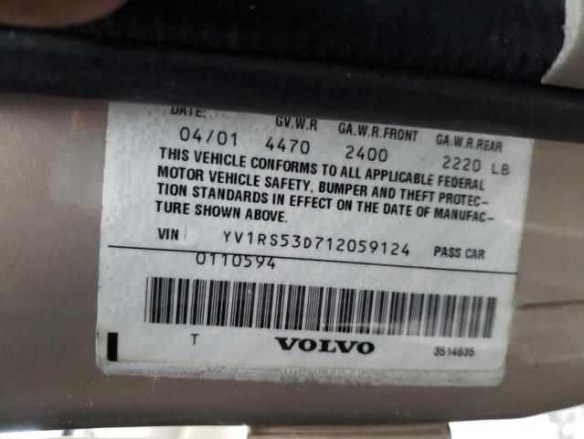 Photo 10 from auction – 2001 VOLVO S60 T5 with VIN YV1RS53D712059124