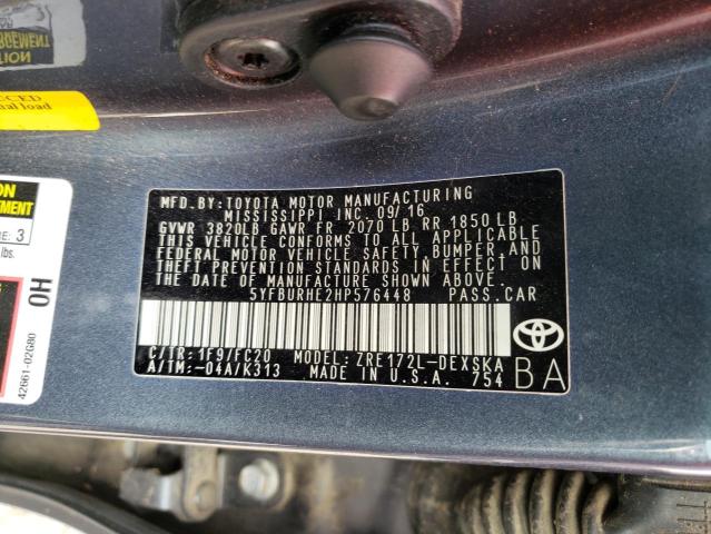 Photo 10 from auction – 2017 TOYOTA COROLLA L with VIN 5YFBURHE2HP576448