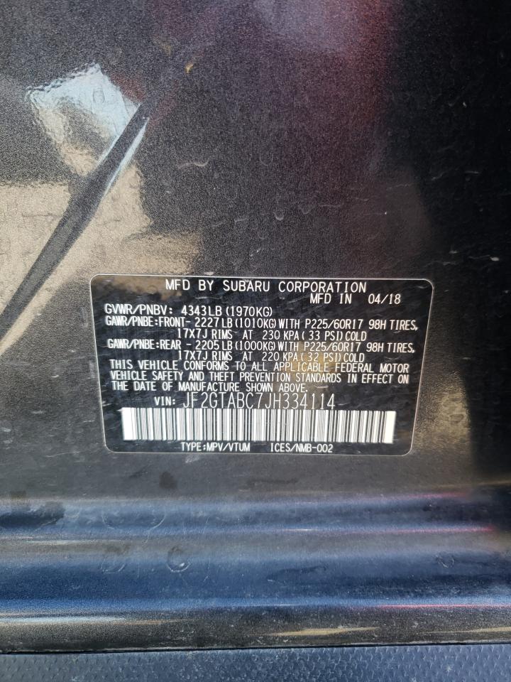 Photo 10 from auction – 2018 SUBARU CROSSTREK with VIN JF2GTABC7JH334114