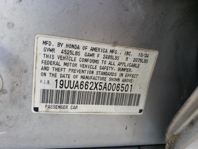 Photo 10 from auction – 2005 ACURA TL with VIN 19UUA662X5A006501