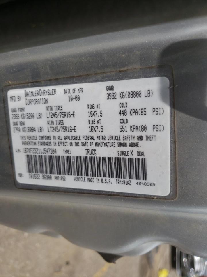 صورة رقم 10 من المزاد - 2001 DODGE RAM 2500 مع VIN 1B7KF23Z11J547304