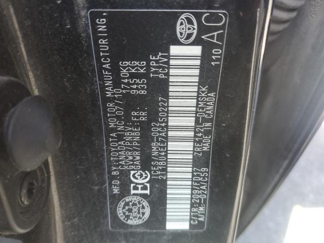 Zdjęcie 10 z aukcji – 2010 TOYOTA COROLLA BA z VIN 2T1BU4EE7AC450227