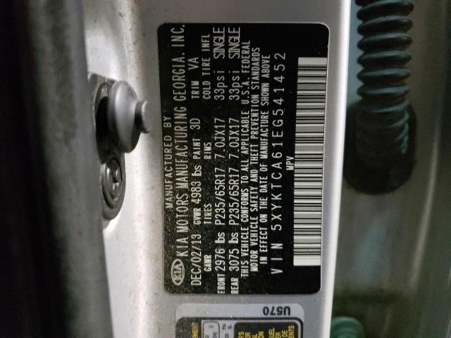 Photo 10 from auction – 2014 KIA SORENTO LX with VIN 5XYKTCA61EG541452