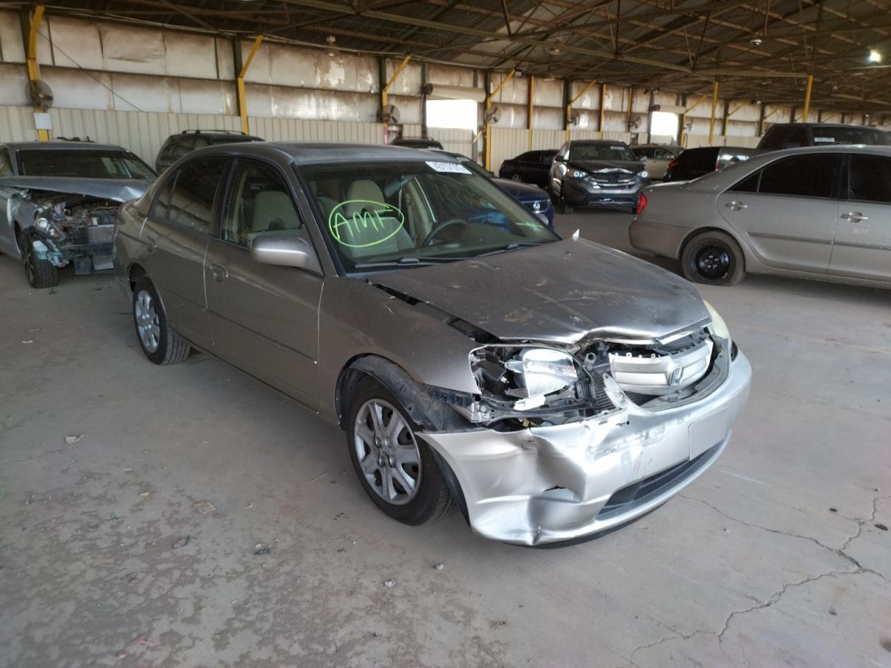 HONDA CIVIC EX 2003 with VIN 1HGES26733L017556 - Photo from auction