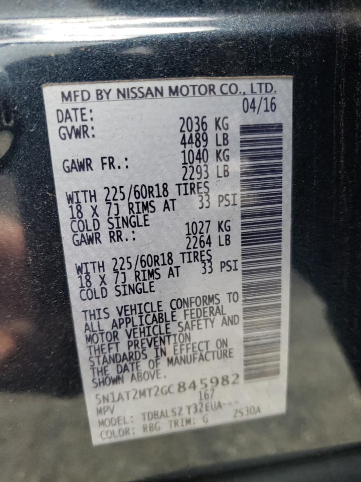 Photo 10 from auction – 2016 NISSAN ROGUE S with VIN 5N1AT2MT2GC845982