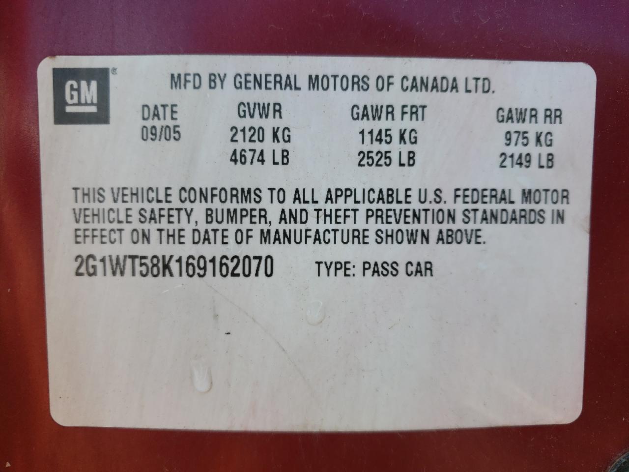 Photo 10 from auction – 2008 CHEVROLET IMPALA LT with VIN 2G1WT58N081319129