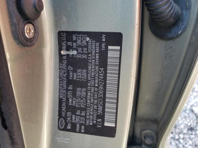 Photo 10 from auction – 2009 HYUNDAI SANTA FE G with VIN 5NMSG13D69H274454