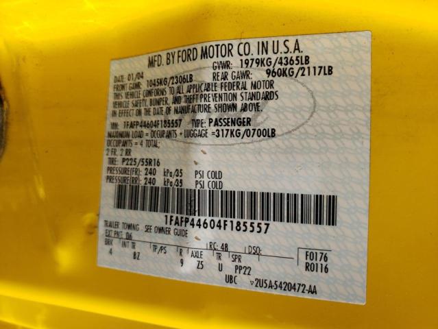 Zdjęcie 10 z aukcji – 2004 FORD MUSTANG z VIN 1FAFP44604F185557