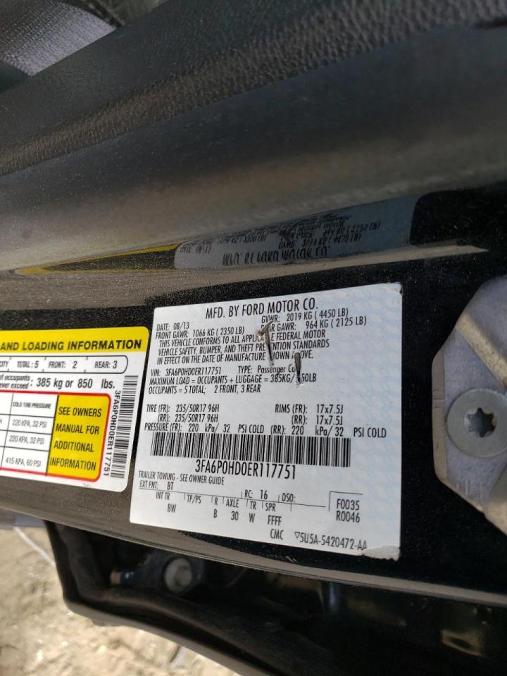 Photo 10 from auction – 2014 FORD FUSION SE with VIN 3FA6P0HD0ER117751