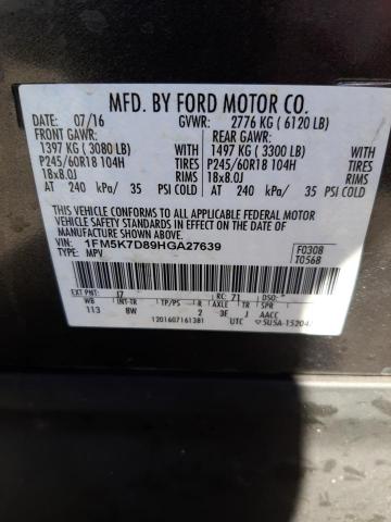 Фото 10 с аукциона – 2017 FORD EXPLORER X с VIN 1FM5K7D89HGA27639