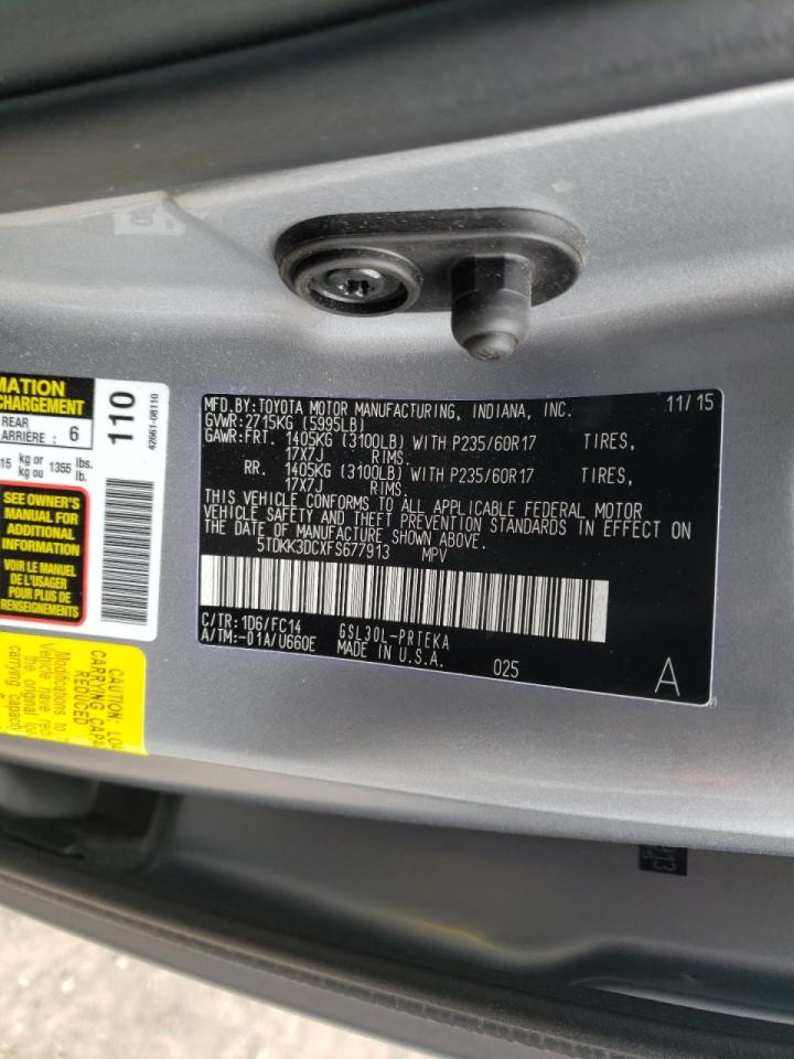 Photo 10 from auction – 2015 TOYOTA SIENNA LE with VIN 5TDKK3DCXFS677913