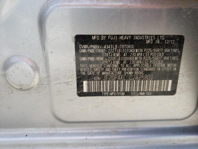 Photo 10 from auction – 2013 SUBARU XV CROSSTR with VIN JF2GPAKC0D2825801