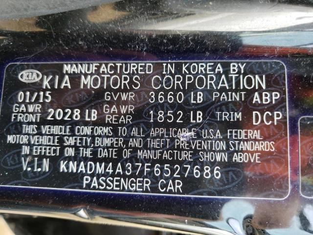 Photo 10 from auction – 2015 KIA RIO LX with VIN KNADM4A37F6527686