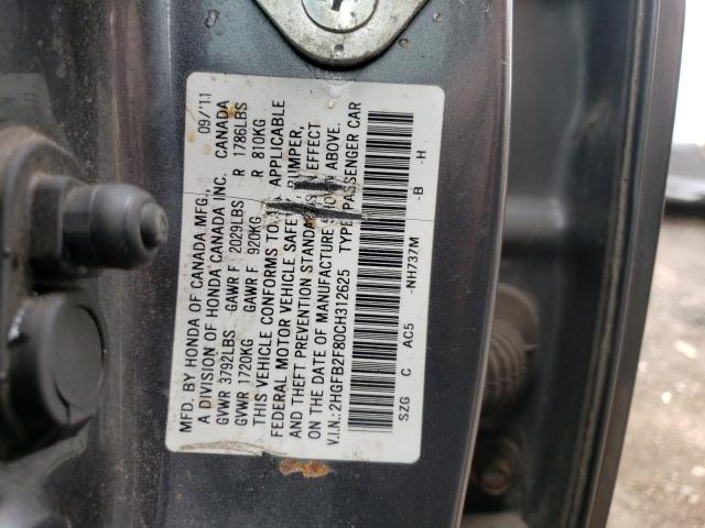 Photo 10 from auction – 2012 HONDA CIVIC EX with VIN 2HGFB2F80CH312625
