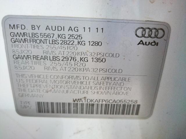 Photo 10 from auction – 2012 AUDI Q5 PREMIUM with VIN WA1DKAFP6CA055258