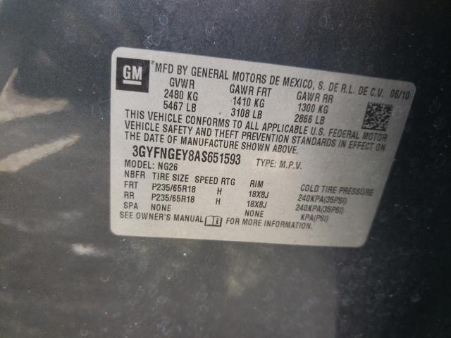Photo 10 from auction – 2010 CADILLAC SRX with VIN 3GYFNGEY8AS651593