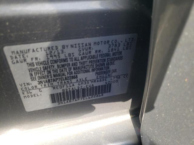 Photo 10 from auction – 2014 NISSAN SENTRA S with VIN 3N1AB7AP7EL622868