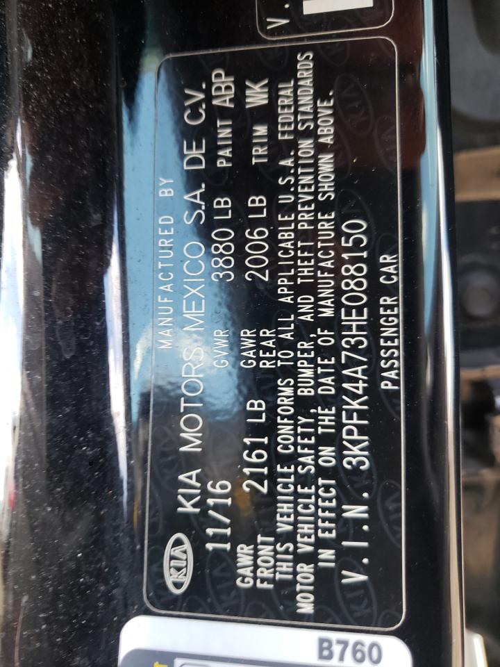 Photo 10 from auction – 2017 KIA FORTE LX with VIN 3KPFK4A73HE088150