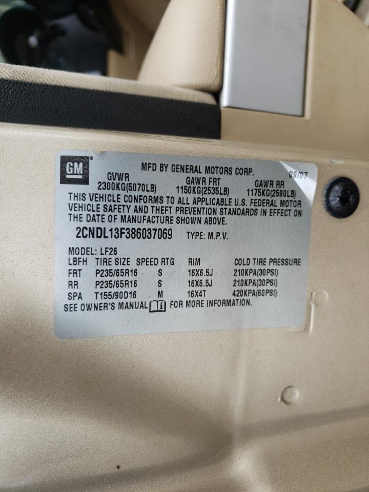 Photo 10 from auction – 2008 CHEVROLET EQUINOX LS with VIN 2CNDL13F386037069