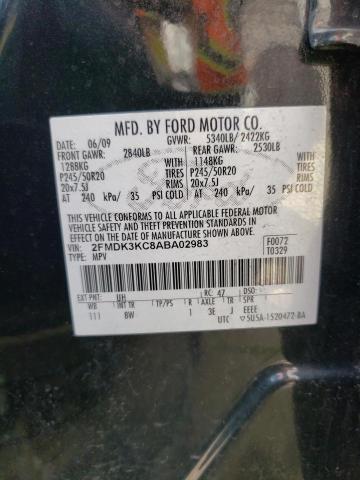 FORD EDGE LIMIT 2010 with VIN 2FMDK3KC8ABA02983 - Photo from auction
