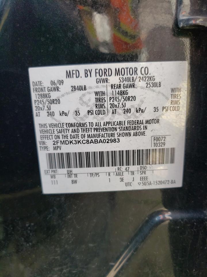 Photo 11 from auction – 2010 FORD EDGE LIMIT with VIN 2FMDK3KC8ABA02983