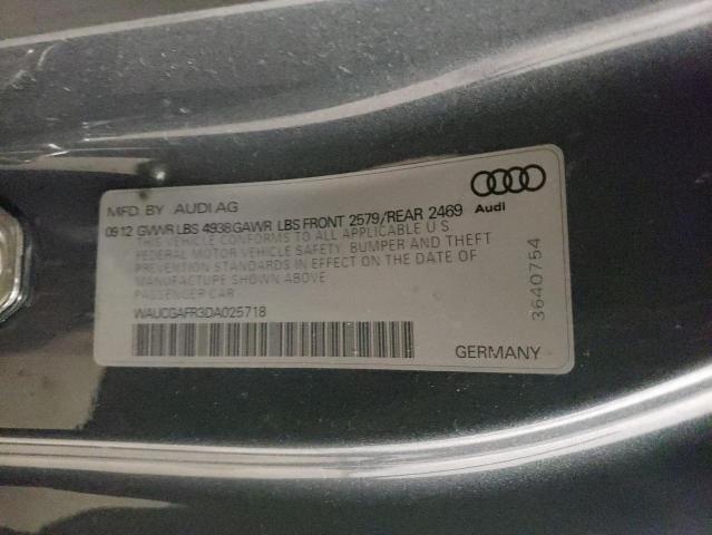 Photo 10 from auction – 2013 AUDI S5 PREMIUM with VIN WAUCGAFR3DA025718