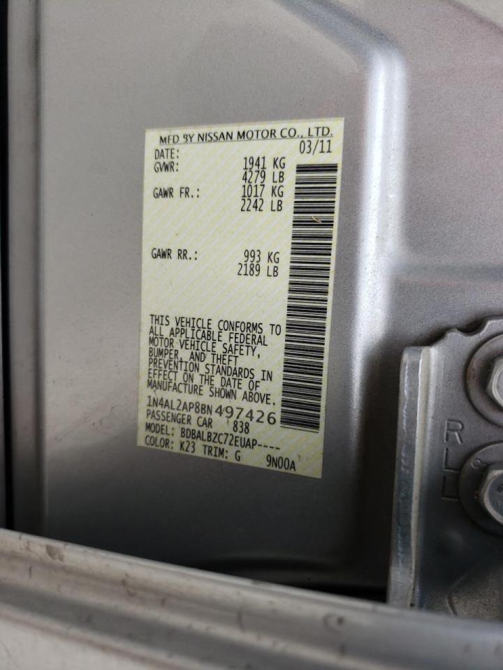 Photo 10 from auction – 2011 NISSAN ALTIMA BAS with VIN 1N4AL2AP8BN497426