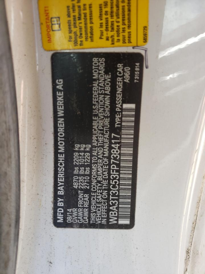 Photo 10 from auction – 2015 BMW 435 I with VIN WBA3T3C53FP738417
