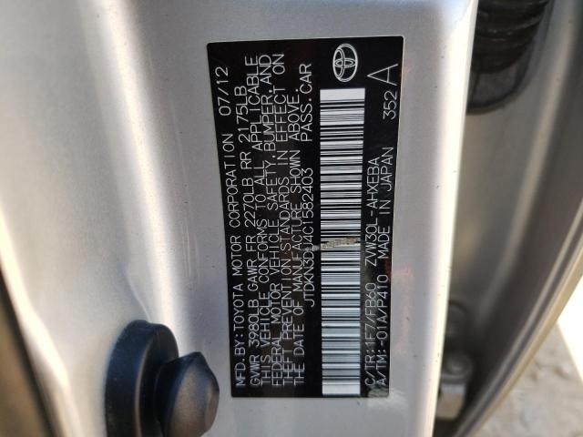 Zdjęcie 10 z aukcji – 2012 TOYOTA PRIUS z VIN JTDKN3DU4C1582403
