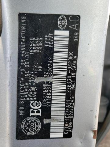 Photo 10 from auction – 2006 TOYOTA COROLLA CE with VIN 2T1BR32E46C696742