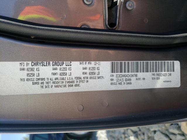 Photo 10 from auction – 2012 DODGE CHARGER with VIN 2C3CDXAG4CH184708