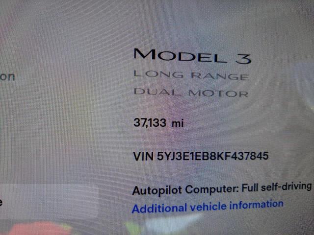 Photo 8 from auction – 2019 TESLA MODEL 3 with VIN 5YJ3E1EB8KF437845