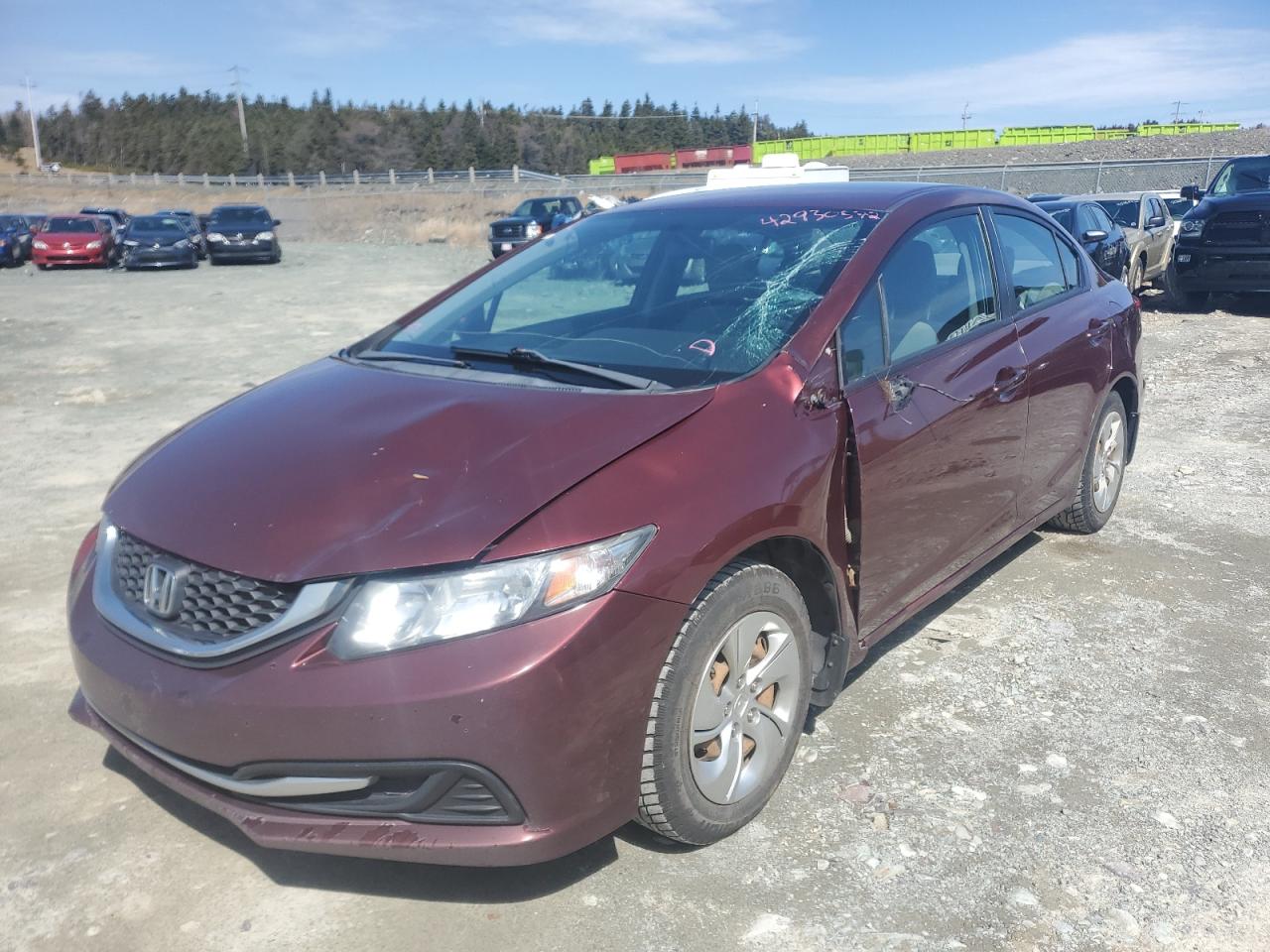 Photo 2 from auction – 2013 HONDA CIVIC LX with VIN 2HGFB2E41DH022426