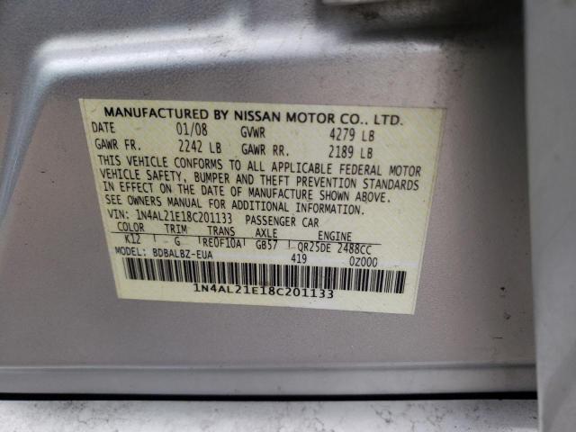 Photo 10 from auction – 2008 NISSAN ALTIMA 2.5 with VIN 1N4AL21E18C201133