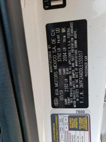 Photo 10 from auction – 2020 KIA FORTE FE with VIN 3KPF24AD0LE155317