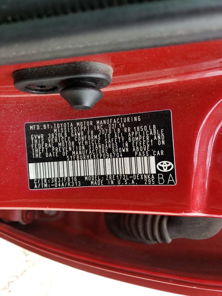 Фото 10 с аукциона – 2014 TOYOTA COROLLA L с VIN 5YFBURHEXEP096704